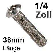 Schrauben Rundkopf 1/4 Zoll UNC Chromstahl A2 38mm