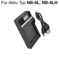 Akku Ladegerät mit USB Kabel für Akku Canon NB-6L